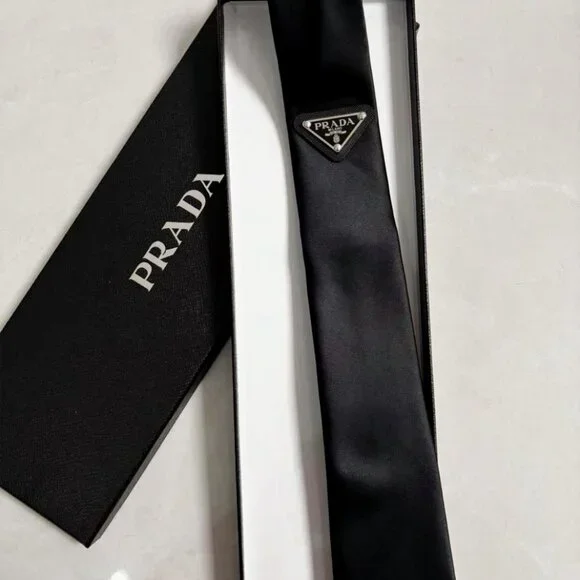Prada black tie, comes with box, unisex.✨✨ - Picture 5 of 6